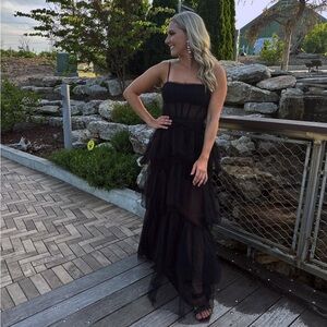 Corset Tulle Gown in Black